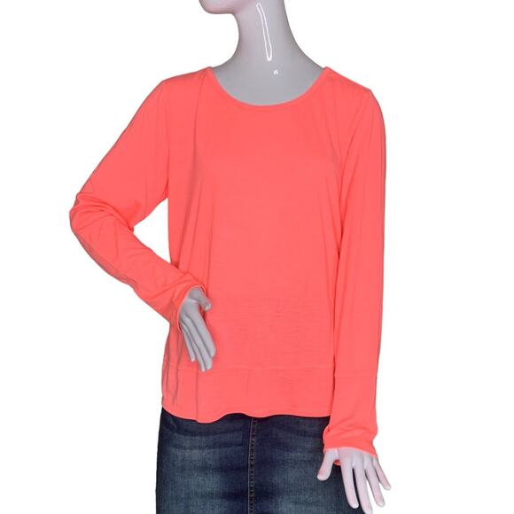 RBX Tops - RBX Top Long Sleeve Thumb Holes Size L Orange